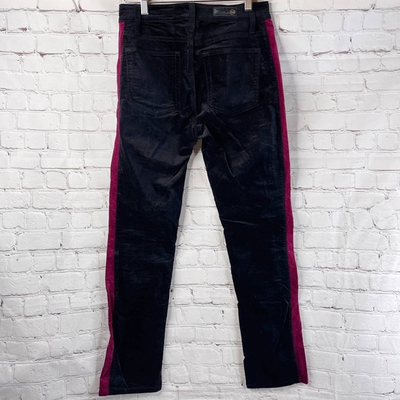 (B22) AG Adriano Goldschmied Mari Tuxedo Stripe Super Black pants, Size 28 NWT - Picture 10 of 16